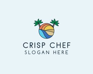 Palm Tree Summer Resort  logo design