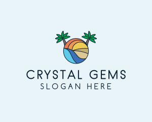 Palm Tree Summer Resort  logo design