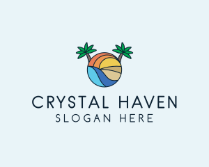 Palm Tree Summer Resort  logo design