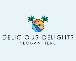 Palm Tree Summer Resort  logo design