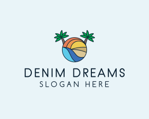 Palm Tree Summer Resort  logo design