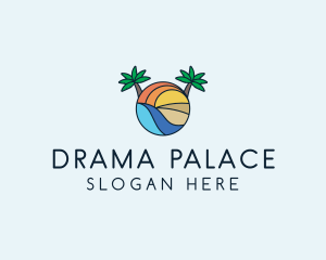 Palm Tree Summer Resort  logo design