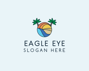 Palm Tree Summer Resort  logo design