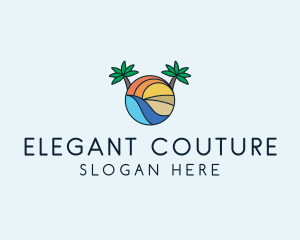 Palm Tree Summer Resort  logo design