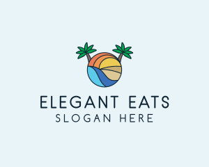 Palm Tree Summer Resort  logo design