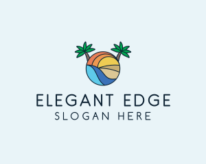 Palm Tree Summer Resort  logo design