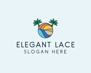 Palm Tree Summer Resort  logo design