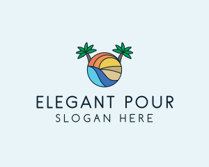 Palm Tree Summer Resort  logo design