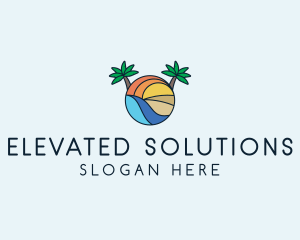 Palm Tree Summer Resort  logo design