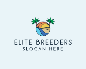 Palm Tree Summer Resort  logo design