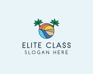 Palm Tree Summer Resort  logo design