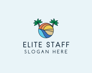 Palm Tree Summer Resort  logo design