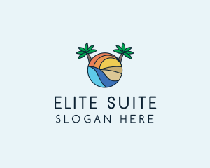 Palm Tree Summer Resort  logo design