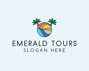 Palm Tree Summer Resort  logo design