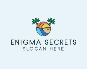 Palm Tree Summer Resort  logo design