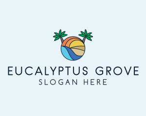 Palm Tree Summer Resort  logo design