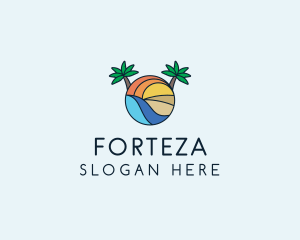 Palm Tree Summer Resort  logo design