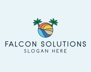 Palm Tree Summer Resort  logo design