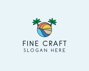 Palm Tree Summer Resort  logo design