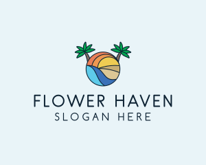 Palm Tree Summer Resort  logo design