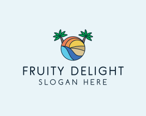 Palm Tree Summer Resort  logo design