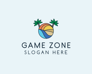 Palm Tree Summer Resort  logo design