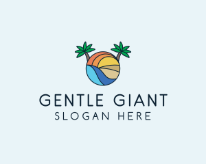 Palm Tree Summer Resort  logo design