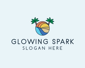 Palm Tree Summer Resort  logo design