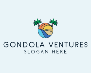 Palm Tree Summer Resort  logo design