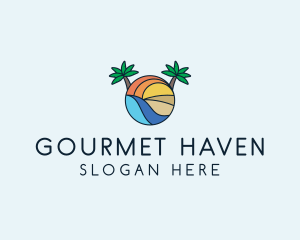 Palm Tree Summer Resort  logo design