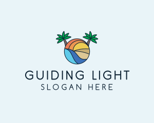 Palm Tree Summer Resort  logo design