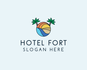 Palm Tree Summer Resort  logo design