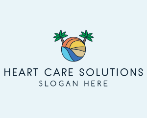 Palm Tree Summer Resort  logo design