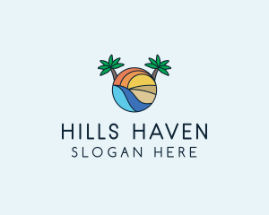 Palm Tree Summer Resort  logo design