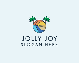 Palm Tree Summer Resort  logo design