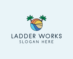 Palm Tree Summer Resort  logo design