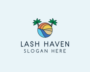 Palm Tree Summer Resort  logo design