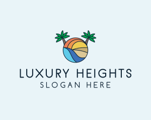 Palm Tree Summer Resort  logo design