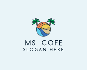 Palm Tree Summer Resort  logo design