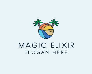 Palm Tree Summer Resort  logo design