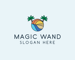 Palm Tree Summer Resort  logo design