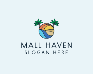 Palm Tree Summer Resort  logo design