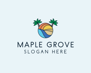 Palm Tree Summer Resort  logo design