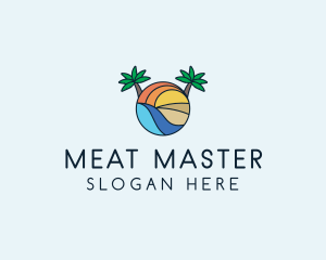 Palm Tree Summer Resort  logo design