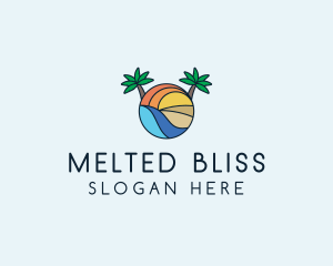 Palm Tree Summer Resort  logo design