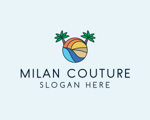 Palm Tree Summer Resort  logo design