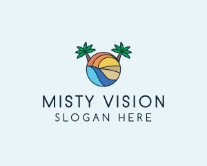 Palm Tree Summer Resort  logo design