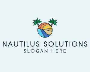 Palm Tree Summer Resort  logo design