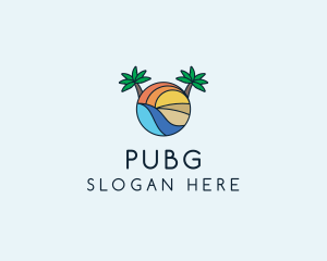 Palm Tree Summer Resort  logo design