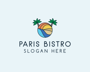 Palm Tree Summer Resort  logo design